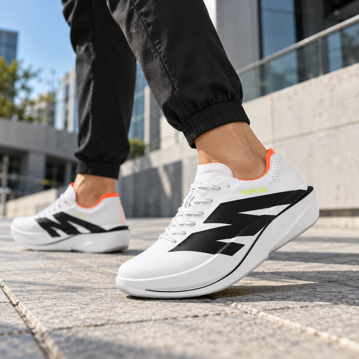 AURORO Core — White / Black, everyday lifestyle