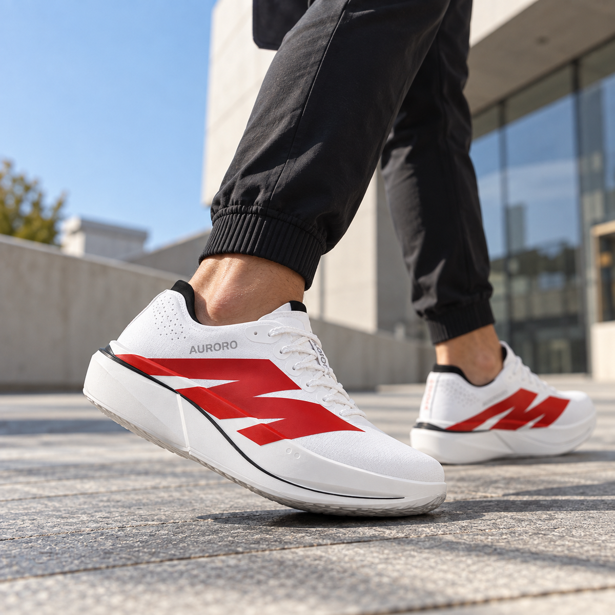 AURORO Pulse — White / Red, everyday lifestyle